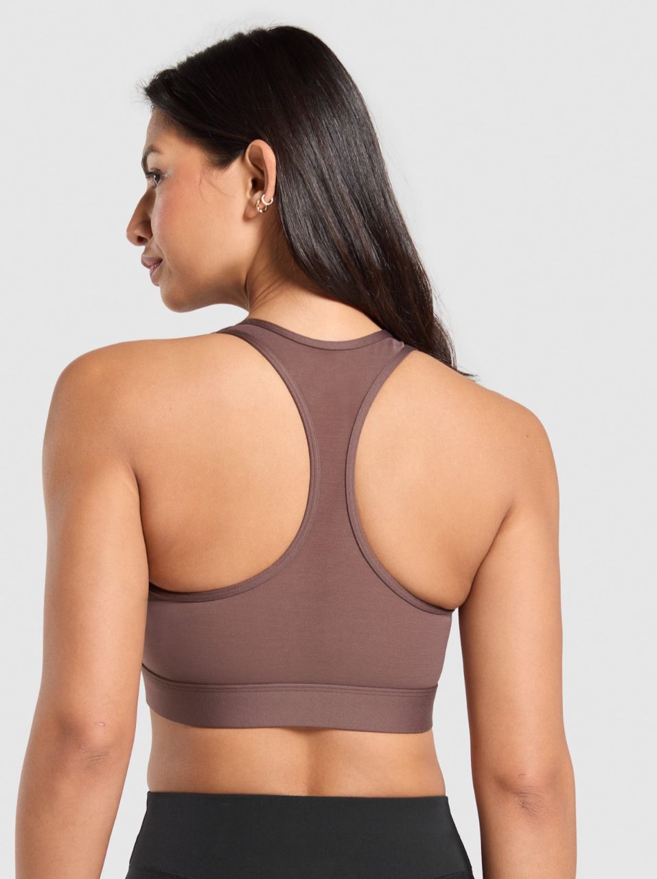 Square Neck Sports Bra - Soft Brown | S