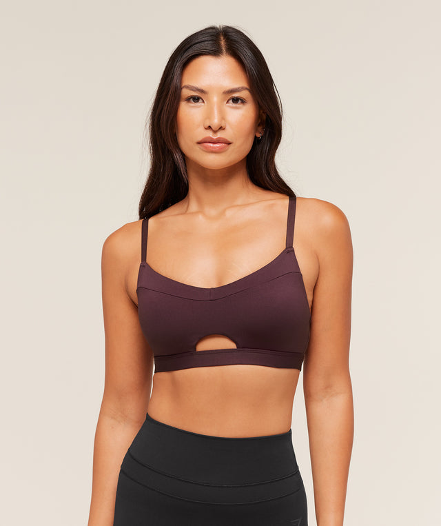 Balcony Peekaboo Sports Bra - Cherry Purple | S