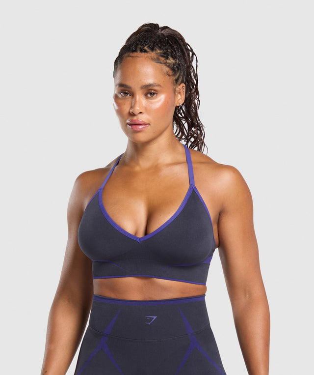 Apex Lift  Seamless Sports Bra - Heavy Blue/Cobalt Purple | S