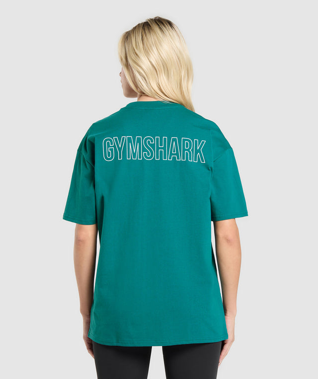 Trace Graphic Oversized T-Shirt - Functional Teal | S