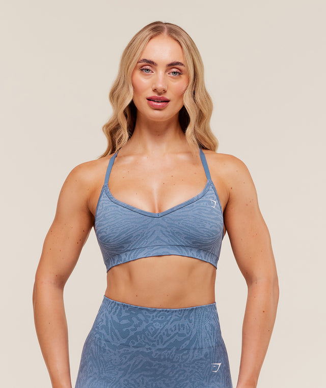 Adapt Animal Seamless Sports Bra - Worn Blue/Peri Blue | M