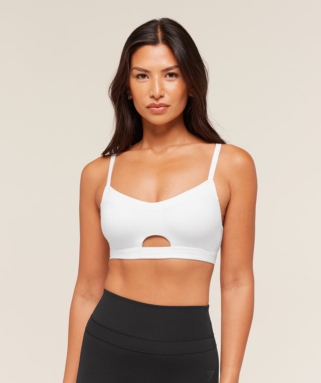 Balcony Peekaboo Sports Bra - White | M